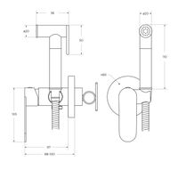 Встраиваемый гигиенический душ Cezares STYLUS-DIF-01 хром — 6