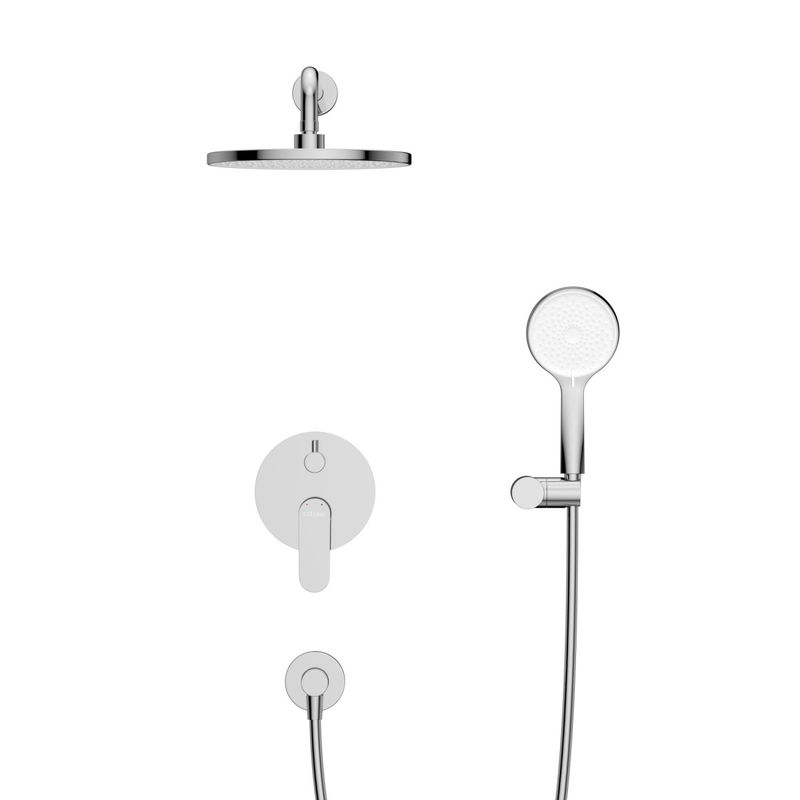 STYLUS-DSET-01 Душевой комплект встраиваемый (смеситель встраиваемый, верхний душ, ручной душ со шлангом, штуцер с держателем), хром