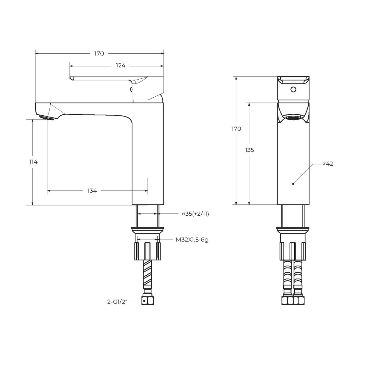 STYLUS-LS-IN Смеситель для раковины однорычажный с донным клапаном, сатин