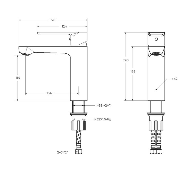 STYLUS-LS-IN Смеситель для раковины однорычажный с донным клапаном, сатин