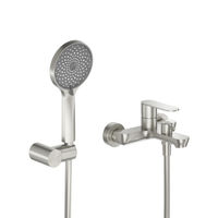 Смеситель для ванны Cezares STYLUS-VD-IN однорычажный в комплекте с ручным душем, шлангом и держателем (сатин) — 2