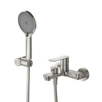 Смеситель для ванны Cezares STYLUS-VD-IN однорычажный в комплекте с ручным душем, шлангом и держателем (сатин) — 1