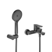 Смеситель для ванны Cezares STYLUS-VD-NOP однорычажный в комплекте с ручным душем, шлангом и держателем (черный матовый) — 2