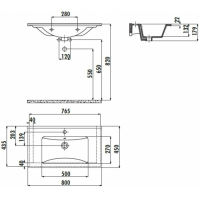 Раковина Creavit Su 80х45 см / SU080-00CB00E-0000 белый — 2