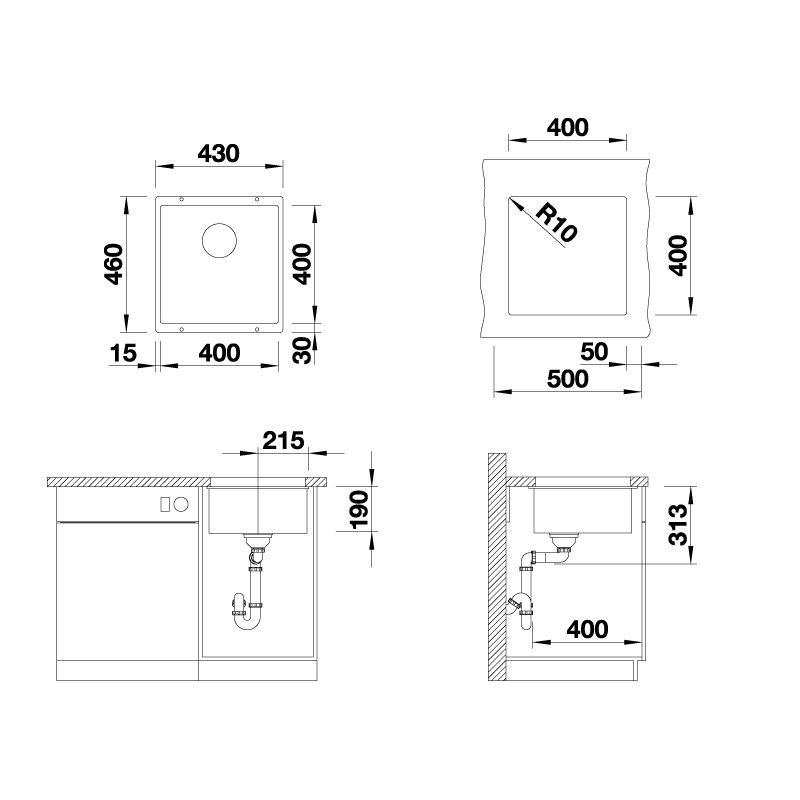 Кухонная мойка из искусственного камня ZorG Subline 40 серый жемчуг