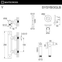 Гигиенический душ WHITECROSS Y SYSYBI3GLB термостатический (брашированное золото) — 2