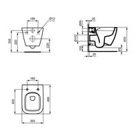 Подвесной унитаз Ideal Standard i.life S 48 см с технологией RimLS с тонким сиденьем Soft-close / T459201+T532801 — 8