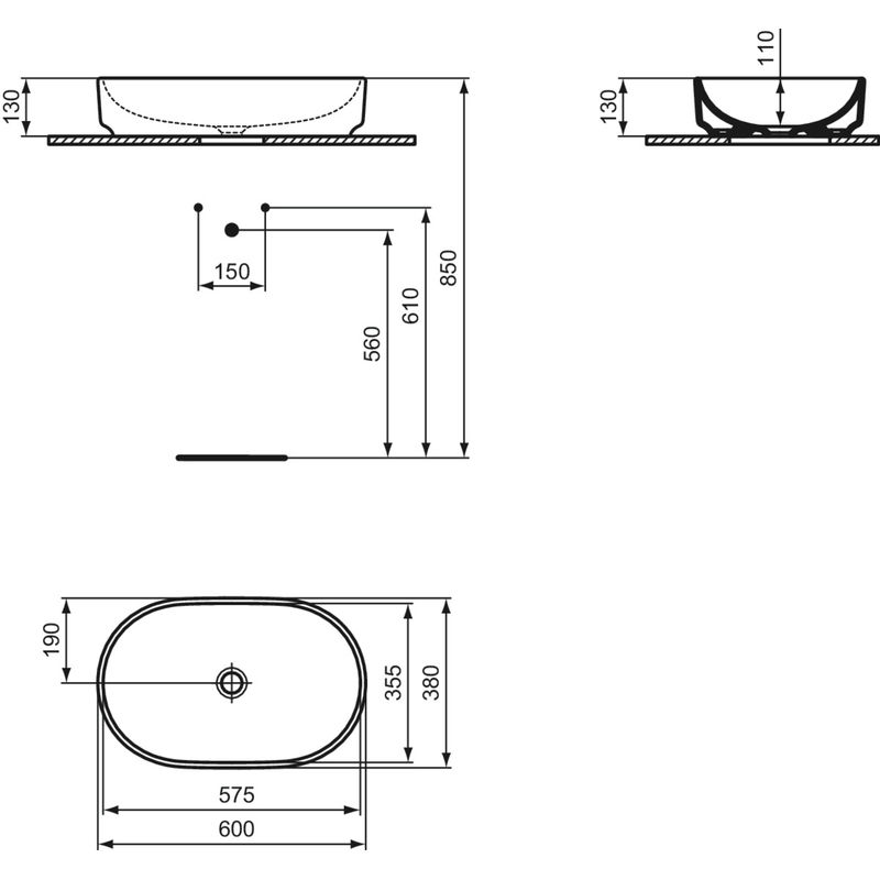 Раковина Ideal Standard i.life O T573101 овальная белая