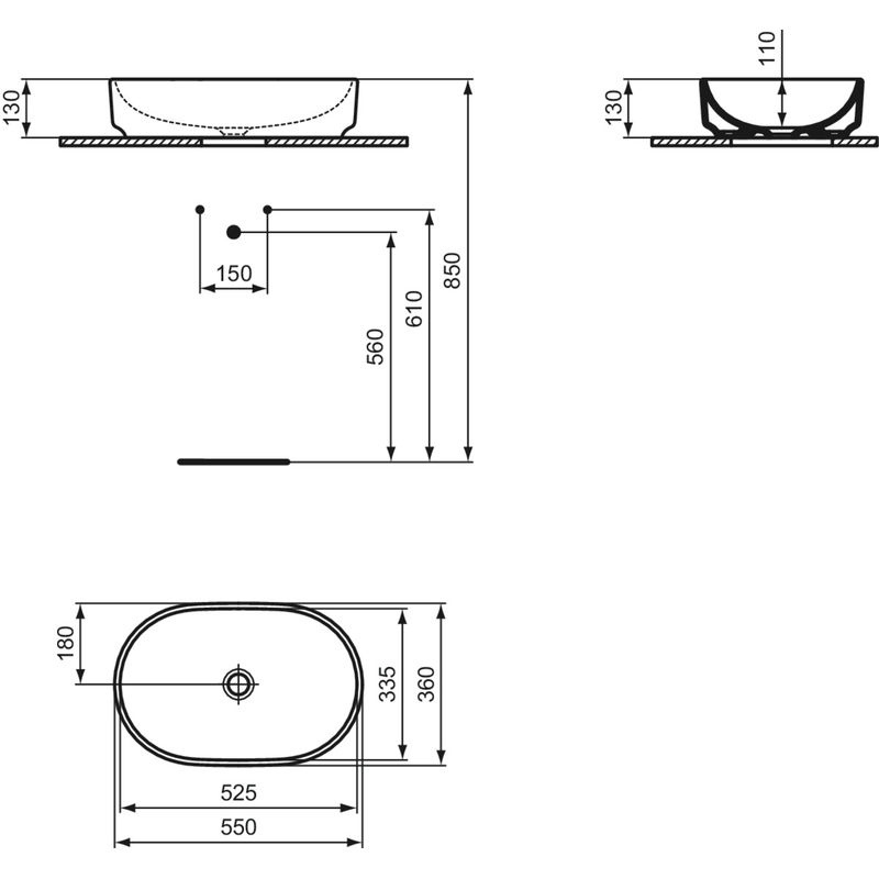 Раковина Ideal Standard i.life O T573201 овальная белая