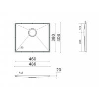 Дно для мойки из акрилового камня TASCA BASE 460 — 2