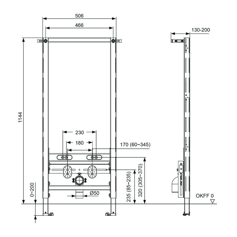 Инсталляция для биде TECE spring profil S330000