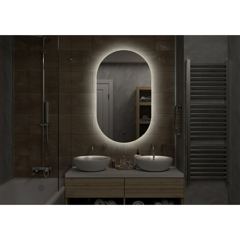 Зеркало Misty Титавин 650х1100 Led холодная подсветка ореол с подогревом