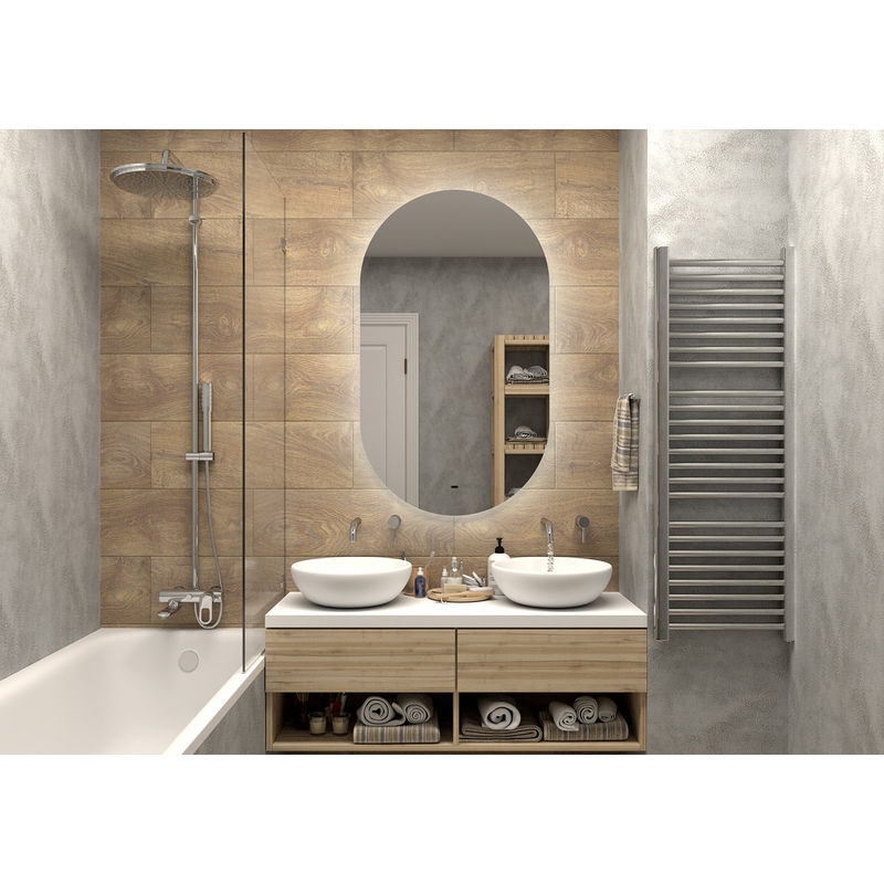 Зеркало Misty Титавин 700х1200 Led холодная подсветка ореол с подогревом