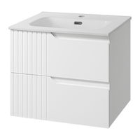 Тумба под раковину Brevita Tivolli 60 подвесная с 2 ящ. / Tiv-09060-0102Я белая матовая эмаль — 3