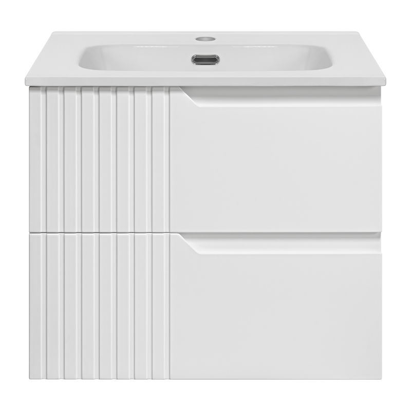 Тумба под раковину Brevita Tivolli 60 подвесная с 2 ящ. / Tiv-09060-0102Я белая матовая эмаль