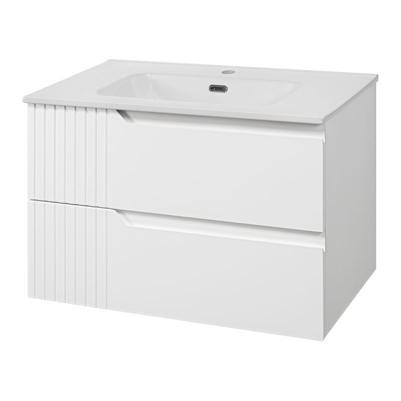 Тумба под раковину Brevita Tivolli 80 подвесная с 2 ящ. / Tiv-09080-0102Я белая матовая эмаль