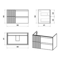 Тумба под раковину Brevita Tivolli 80 подвесная с 2 ящ. / Tiv-09080-0102Я белая матовая эмаль — 8