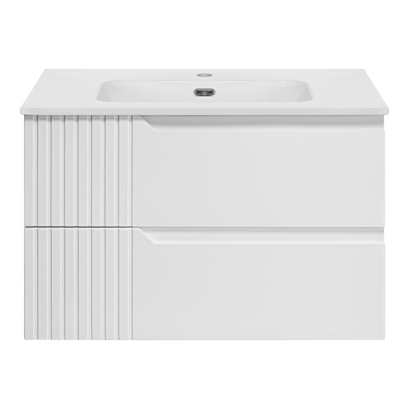 Тумба под раковину Brevita Tivolli 80 подвесная с 2 ящ. / Tiv-09080-0102Я белая матовая эмаль