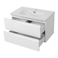 Тумба под раковину Brevita Tivolli 80 подвесная с 2 ящ. / Tiv-09080-0102Я белая матовая эмаль — 4