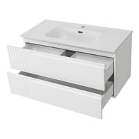 Тумба под раковину Brevita Tivolli 100 подвесная с 2 ящ. / Tiv-09100-0102Я белая матовая эмаль — 4