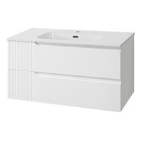 Тумба под раковину Brevita Tivolli 100 подвесная с 2 ящ. / Tiv-09100-0102Я белая матовая эмаль — 3