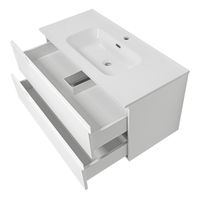 Тумба под раковину Brevita Tivolli 100 подвесная с 2 ящ. / Tiv-09100-0102Я белая матовая эмаль — 5