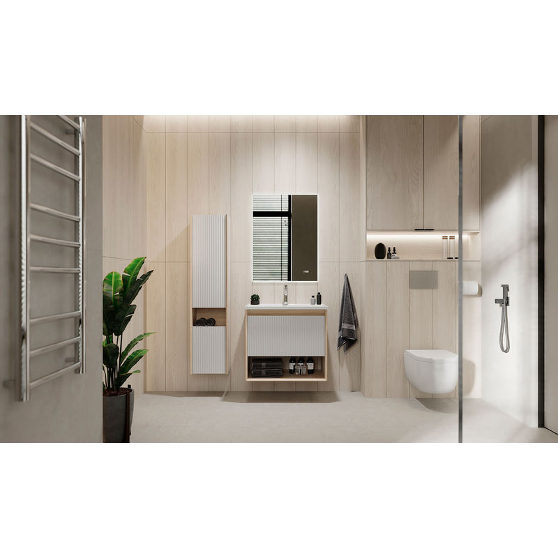 Тумба под раковину Jorno Tossony 70 подвесная / Toss.01.70/P/SS-W/JR cонома светлая/белый