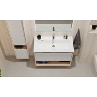 Тумба под раковину Jorno Tossony 90 подвесная / Toss.01.90/P/SS-W/JR cонома светлая/белый — 6