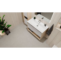 Тумба под раковину Jorno Tossony 90 подвесная / Toss.01.90/P/SS-W/JR cонома светлая/белый — 5