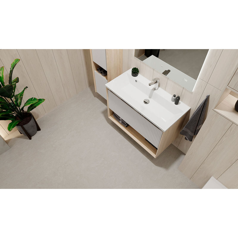 Тумба под раковину Jorno Tossony 90 подвесная / Toss.01.90/P/SS-W/JR cонома светлая/белый