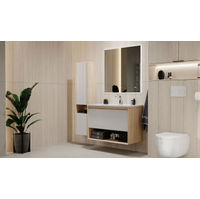 Тумба под раковину Jorno Tossony 90 подвесная / Toss.01.90/P/SS-W/JR cонома светлая/белый — 1