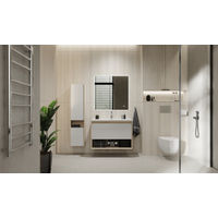 Тумба под раковину Jorno Tossony 90 подвесная / Toss.01.90/P/SS-W/JR cонома светлая/белый — 3