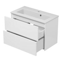 Тумба под раковину Brevita Toy 70 узкая подвесная с 2 ящ. / TOY-09070-0102Я белая эмаль — 4