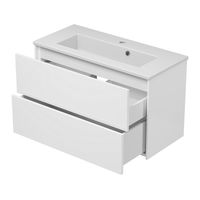Тумба под раковину Brevita Toy 80 узкая подвесная с 2 ящ. / TOY-09080-0102Я белая эмаль — 4