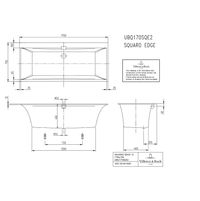 Квариловая ванна Villeroy&Boch Squaro Edge 12 UBQ170SQE2DV-01 170×75 с ножками слив-перелив белая — 6