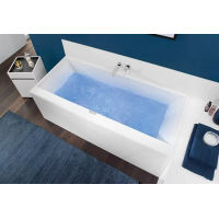 Квариловая ванна Villeroy&Boch Squaro Edge 12 UBQ180SQE2DV-01 180×80 с ножками слив-перелив белая — 5