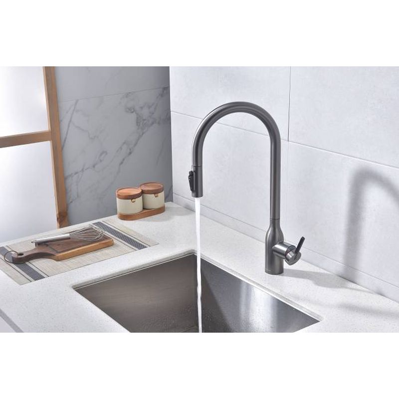 Смеситель для кухни Paulmark Universal Un213880-GM вороненая сталь