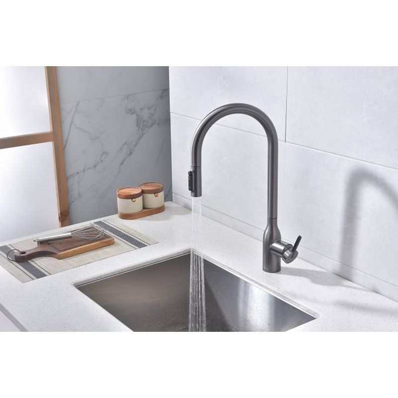 Смеситель для кухни Paulmark Universal Un213880-GM вороненая сталь