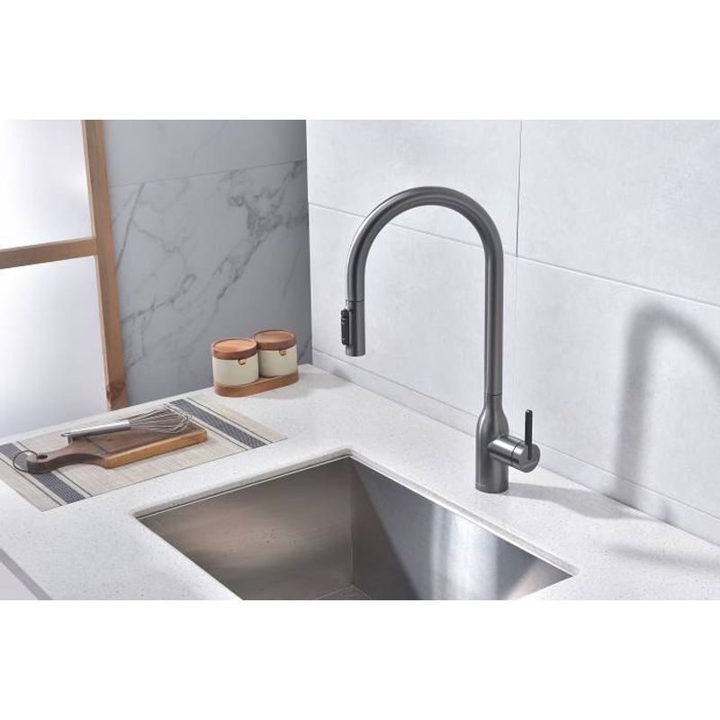 Смеситель для кухни Paulmark Universal Un213880-GM вороненая сталь