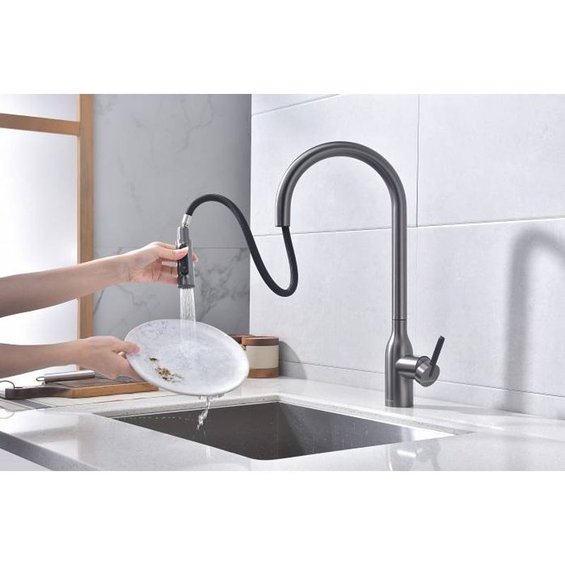 Смеситель для кухни Paulmark Universal Un213880-GM вороненая сталь