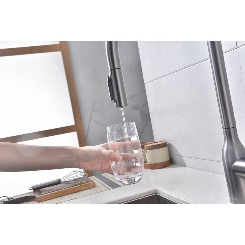 Смеситель для кухни Paulmark Universal Un213880-GM вороненая сталь