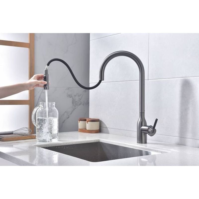 Смеситель для кухни Paulmark Universal Un213880-GM вороненая сталь