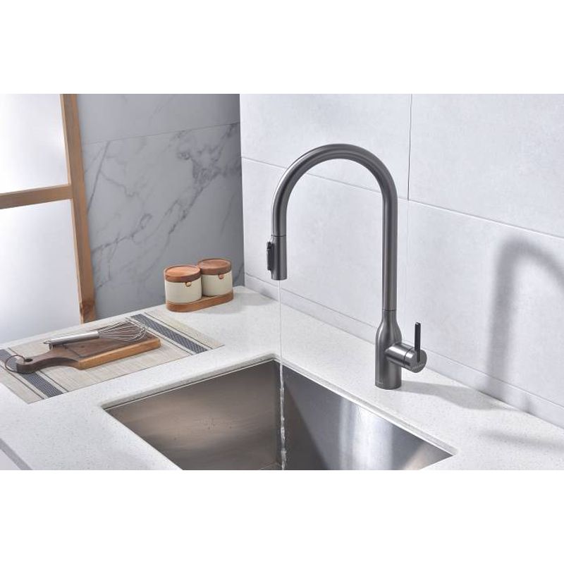 Смеситель для кухни Paulmark Universal Un213880-GM вороненая сталь