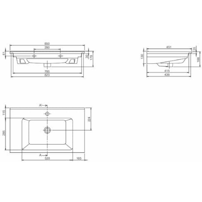 Раковина CeraStyle Arte 85х45 см / VB048N52U00 белый