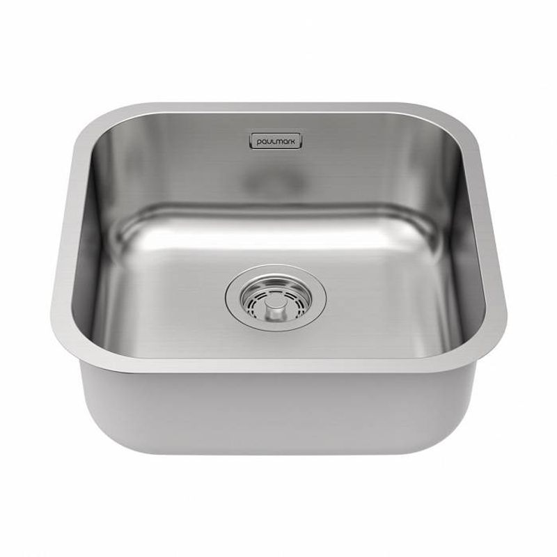 Кухонная мойка из нержавеющей стали Paulmark Vello 44 Uni VE44-BS брашированная нержавеющая сталь 446х446 мм