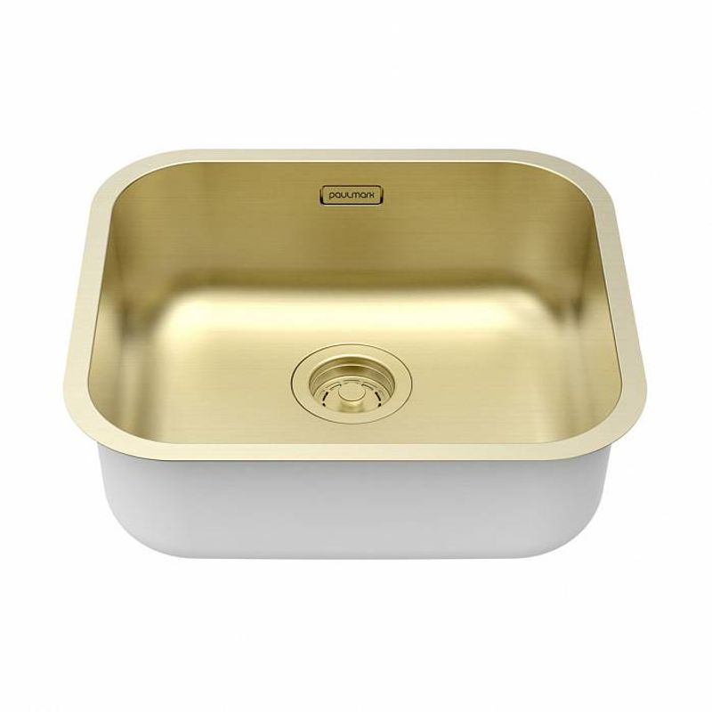 Кухонная мойка из нержавеющей стали Paulmark Vello 48 Uni VE48-LG светлое золото 480х440 мм