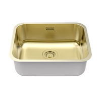 Кухонная мойка из нержавеющей стали Paulmark Vello 53 Uni VE53-LG светлое золото 533х433 мм — 2