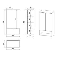Шкаф-пенал для ванной Brevita Vega 60 над стиральной машиной / VEG-08060-011 белый — 10