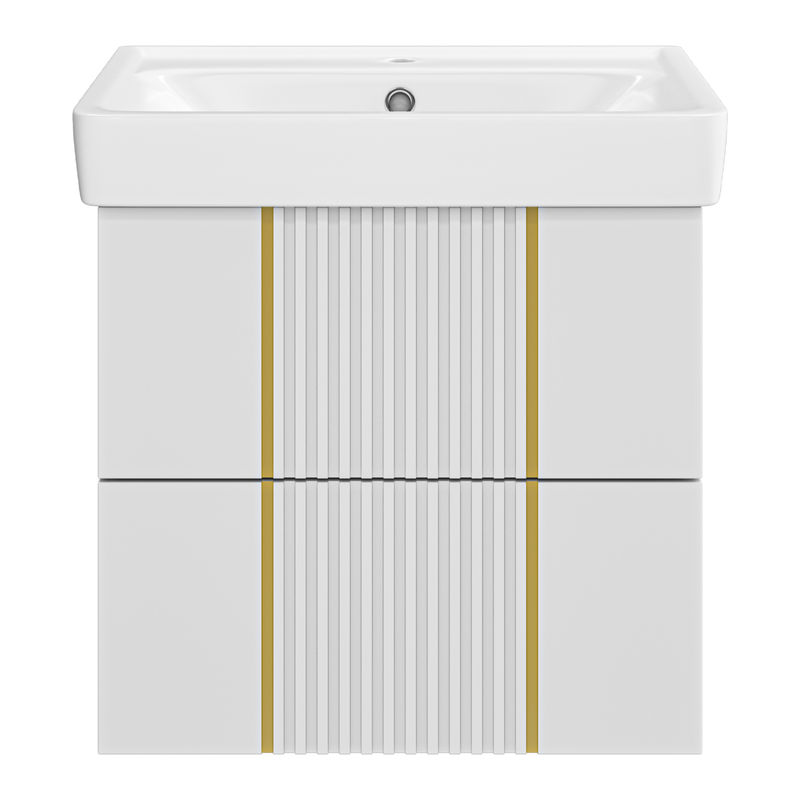 Тумба под раковину Brevita Vega 60 подвесная с 2 ящ. / VEG-09060-0102Я белая матовая эмаль