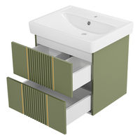 Тумба под раковину Brevita Vega 60 подвесная с 2 ящ. / VEG-09060-0802Я олива матовая эмаль — 3